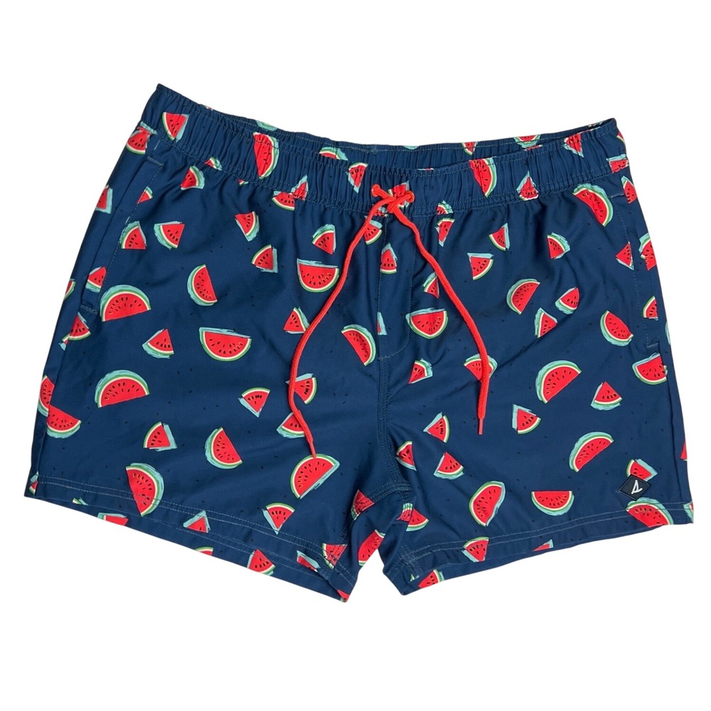 Sperry Watermelon Swim Trunks Men's XL Blue Drawstring Beach Shorts‎